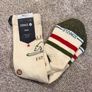 Stance CALIFORNIA REPUBLIC OFFWHITE Socks Size Large